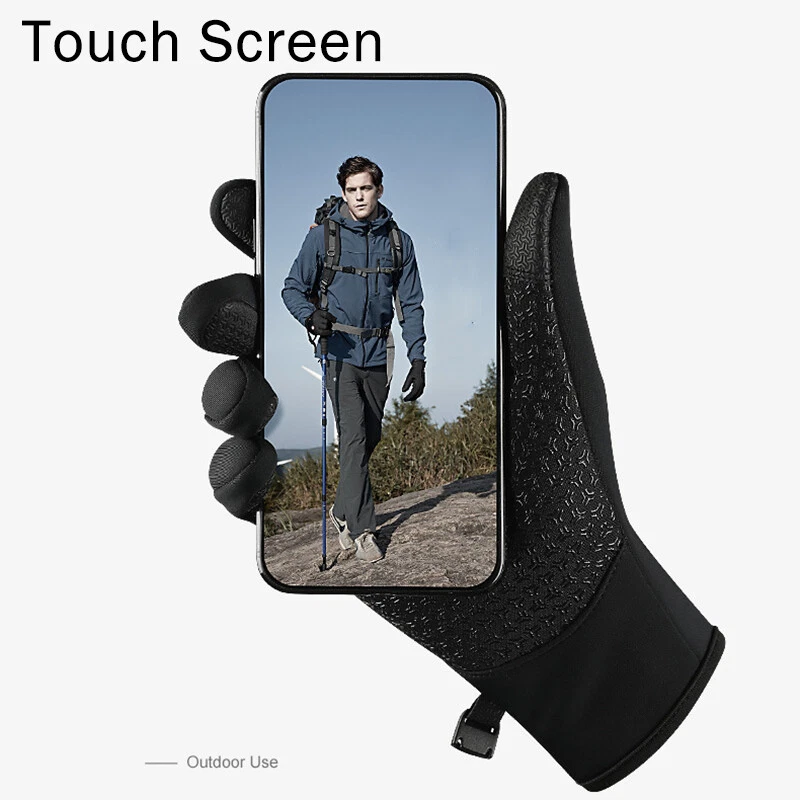 Guantes térmicos de ciclismo de invierno antideslizantes con pantalla táctil manoplas para bicicleta de montaña de carretera Foto 4 de 4