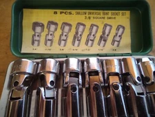 8 piece shallow universal joint socket 3/8 3/4 11/16