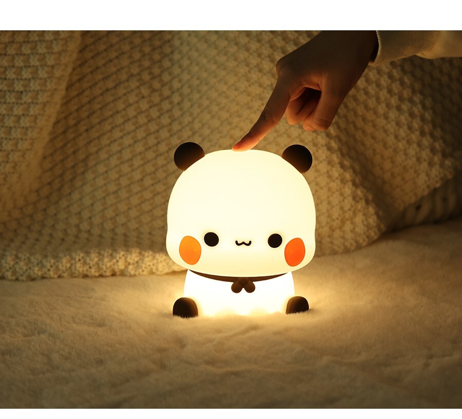 Bubu Dudu Luce Notturna per Bambini, Lampada Panda Silicone, Luce