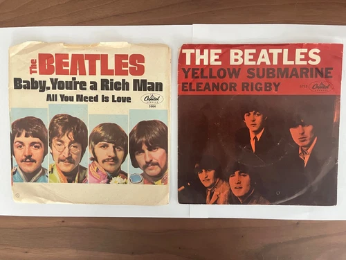 Beatles - 2x7" 5715 & 5964 Yellow Submarine & All you need is love - both VG++