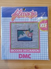 DMC Stickerei Dekoration Set See mit Palme Bl&uuml;ten mit Garn Vorlage mit Erkl&auml;rung