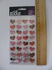 Sticko Stickers RED BUBBLE HEARTS Valentine's 32 Pcs 1 Sheet NIP