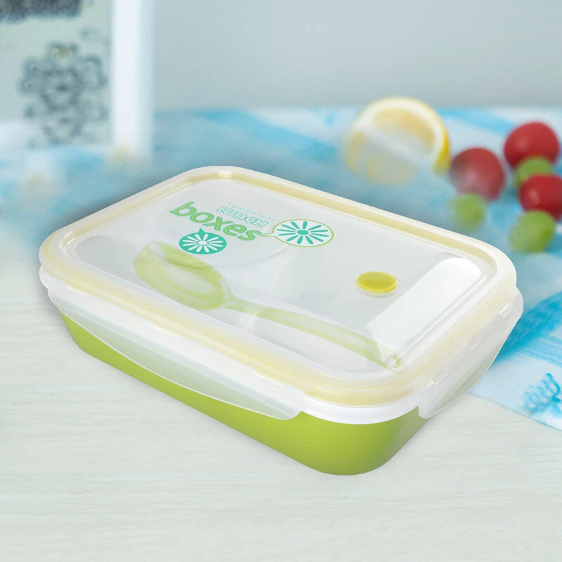 Microwave Safe Bento Box with Spoon and Bowl for Lunch Picnics