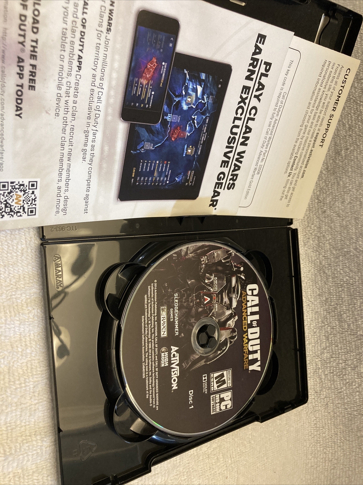 Call of Duty Advanced Warfare PC DVD ROM Solo Compatible DVD IN Spanish Am