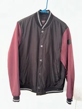 Michael Kors Varsity Jacket Black / Burgundy Size Medium (hardly worn)