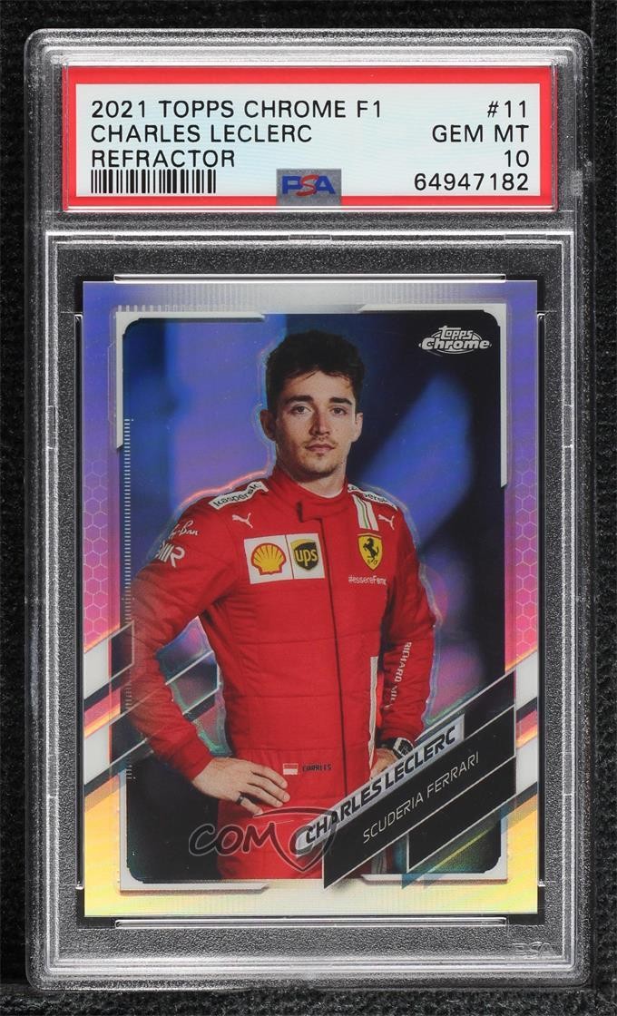2021 Chrome Formula 1 F1 Racers Refractor Charles Leclerc #11 PSA 10 GEM MT 0w77