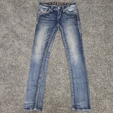 Rock Revival Jeans Women's Size 26 Blue BELISS Straight Solid Embroidered