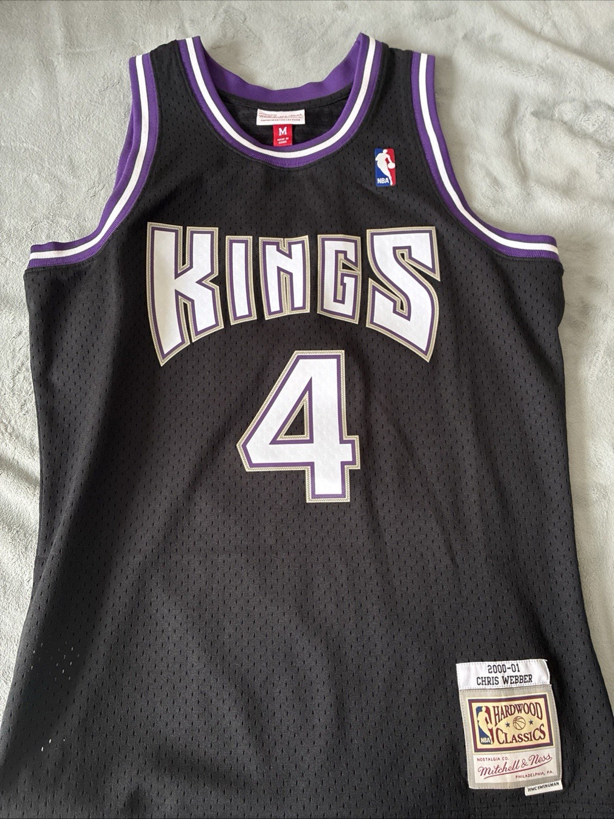2000-01 Chris Webber #4 Kings Mens Mitchell& Ness Swingman Jersey Size Medium