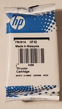 Genuine HP 63 Tri-color Original Ink Cartridge Factory Sealed F6U61A 