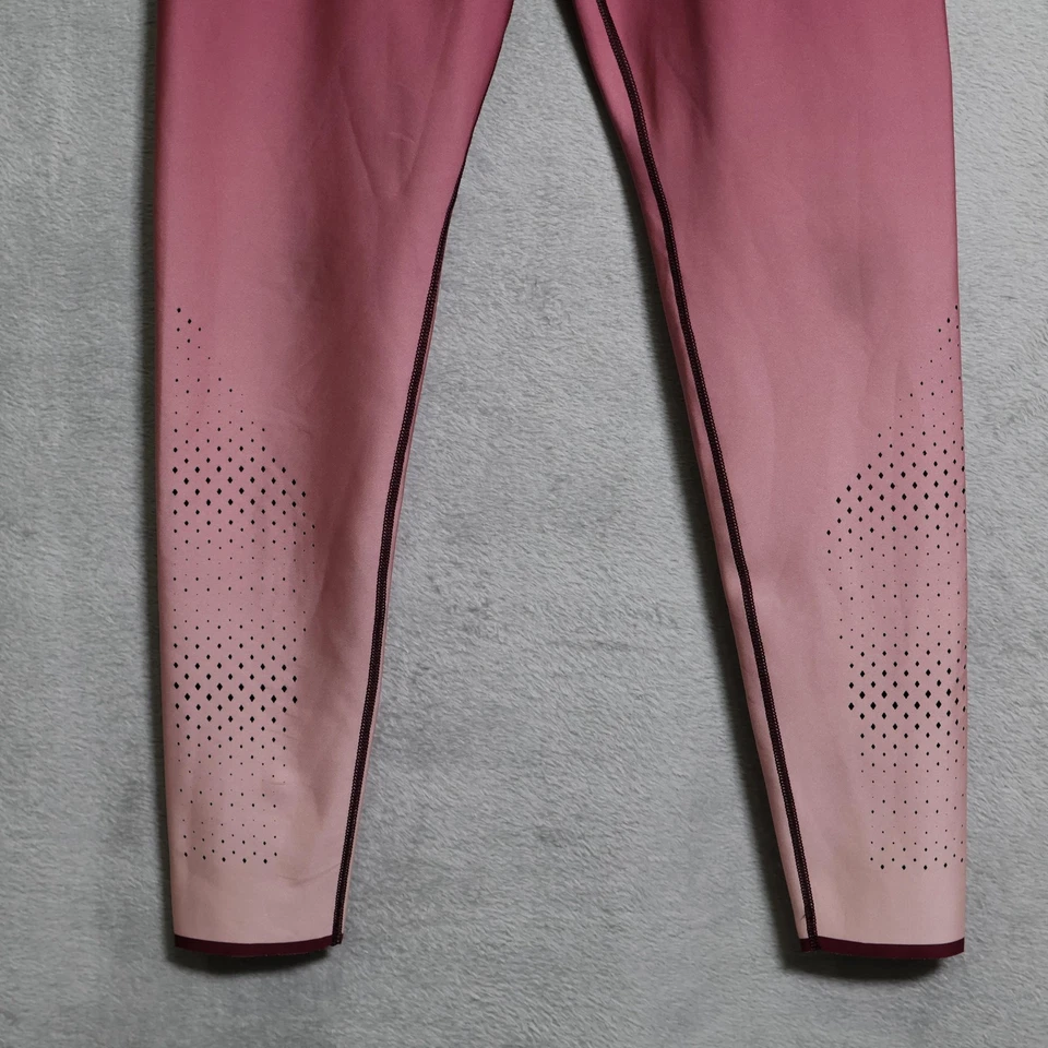Leggings Ultracor Mujer Pequeños Borgoña Rosa Tiro Alto Ombre Corte Láser Hechos en EE. UU. Foto 3 de 4