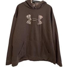Under Armour Mens 3XL Chocolate Brown Hoodie Sweatshirt Outdoors Rugged Tactical