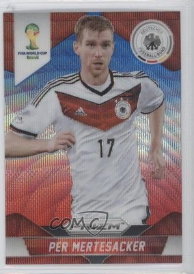 2014 Panini Prizm World Cup Blue & Red Wave Prizm Per Mertesacker #85 4k8