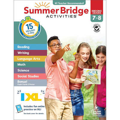 Summer Bridge Activities 7Th to 8Th Grade Workbooks All Subjects, Middle School