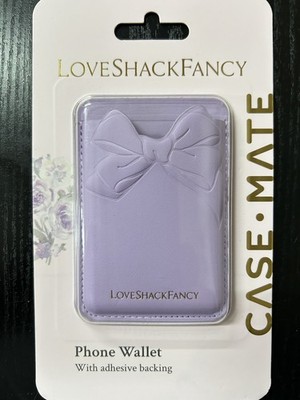 LoveShackFancy Case Mate Phone Wallet With Adhesive Backing Purple NEW   