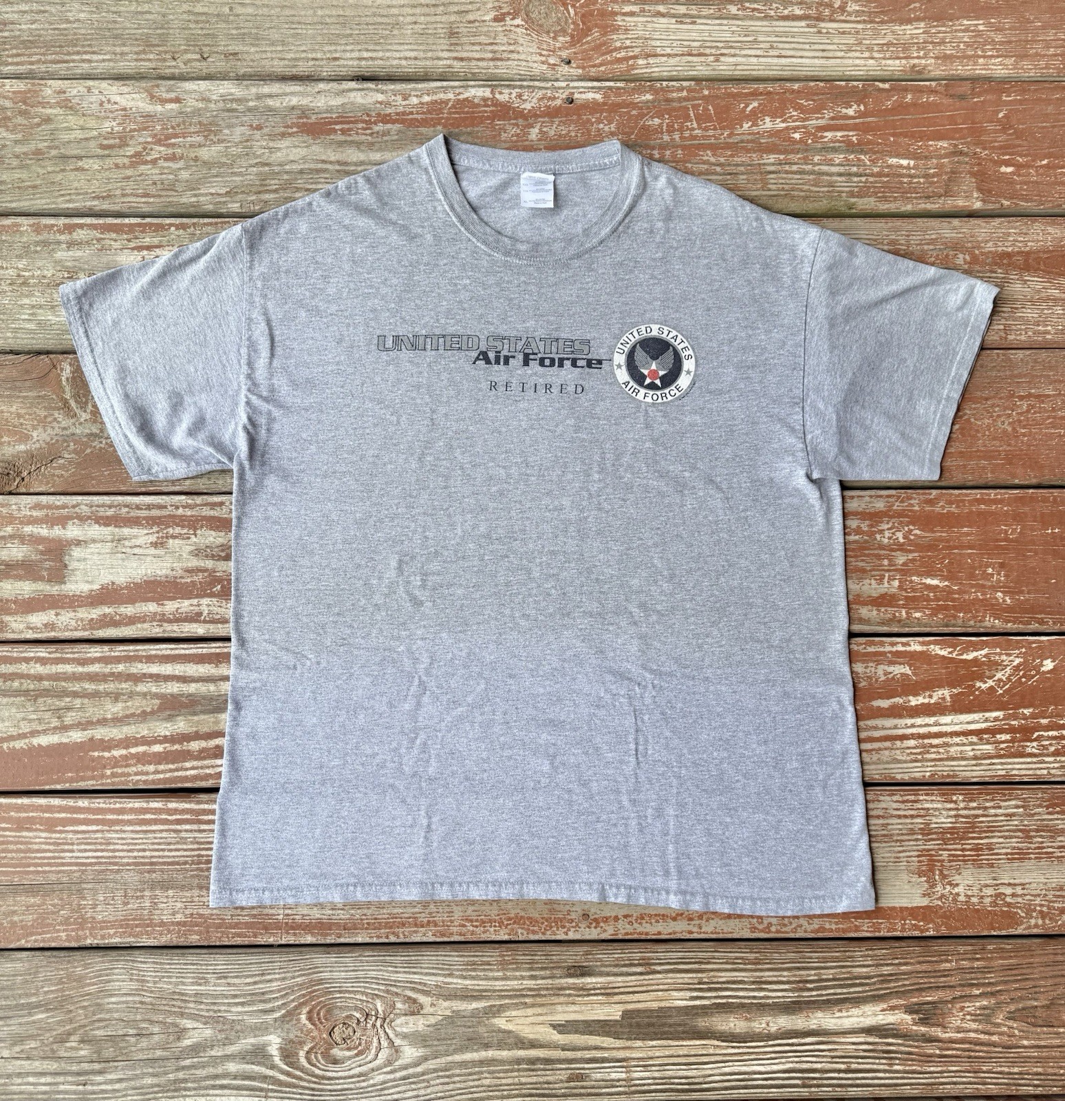 Vintage 90s Air Force Retired T-Shirt Mens XL Grey United States Military 1999