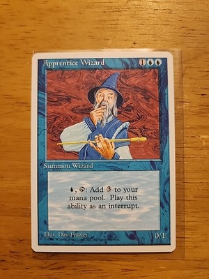 Apprentice Wizard - Fourth Edition 4th - MTG Magic - Common - Blue Creature 