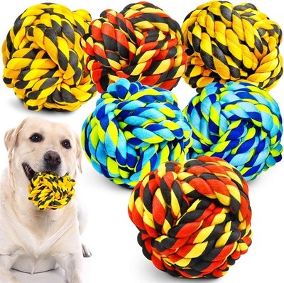 Dog Toys for Aggressive Chewers, Dog Balls for Large Breeds, Heavy Duty Cotto...