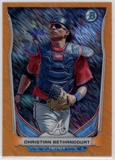 2014 Christian Bethancourt Bowman Chrome Mini Orange Shimmer Ref /50 (F1114)