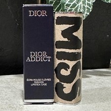 Dior Addict Fashion Lipstick Case Wild Beige Miss Dior Canvas Cover Holder Box