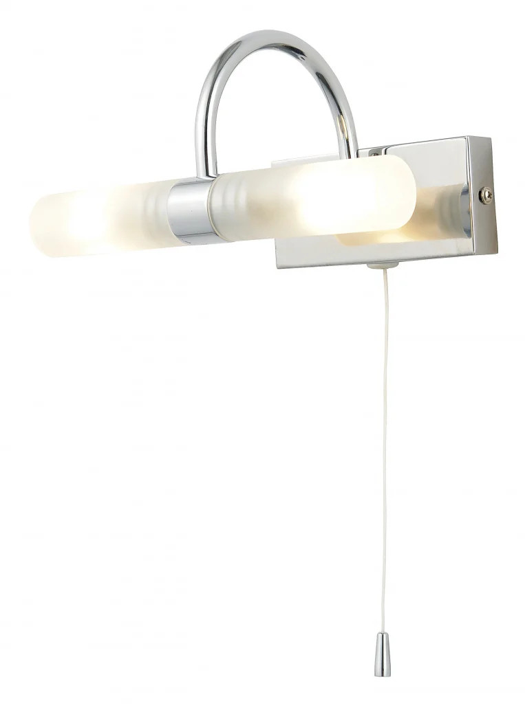 Bathroom Light Silver Corvus 2 Wall IP44 Chrome Glass Spa SPA-6888.014