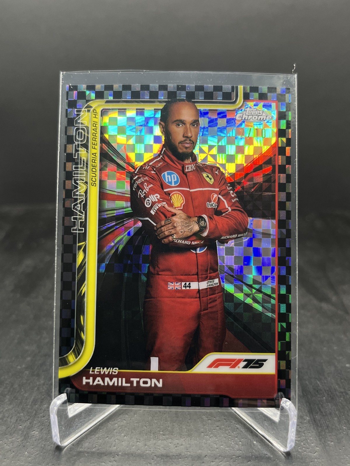 2025 Topps Chrome Formula 1 F1 Lewis Hamilton Portrait Black Checker 02/10 #4