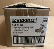 Everbilt 3/4" Brass Hose Bibb Valves MIP x MHT No-Kink Box of 20