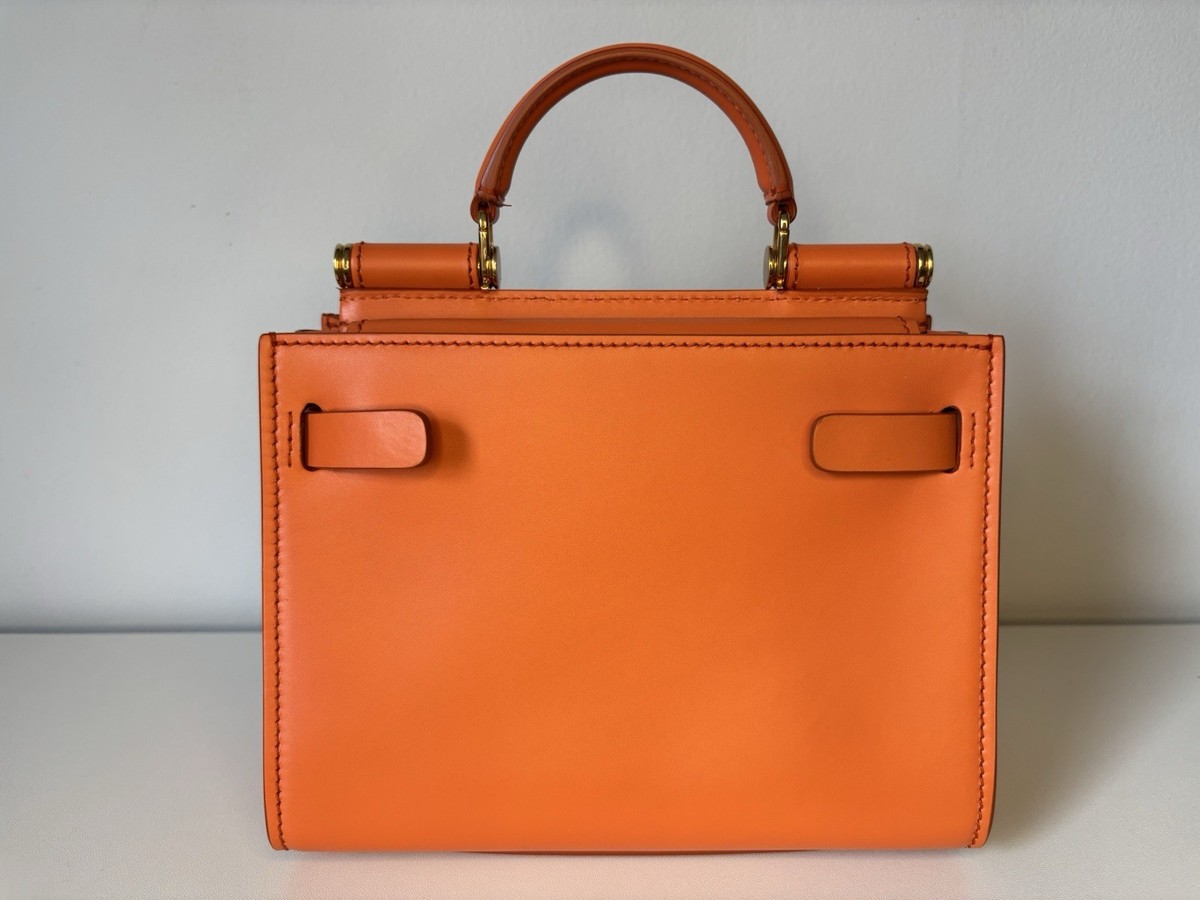 Dolce & Gabbana Leather Sicily Style Top Handle Orange Bag  display picture 2