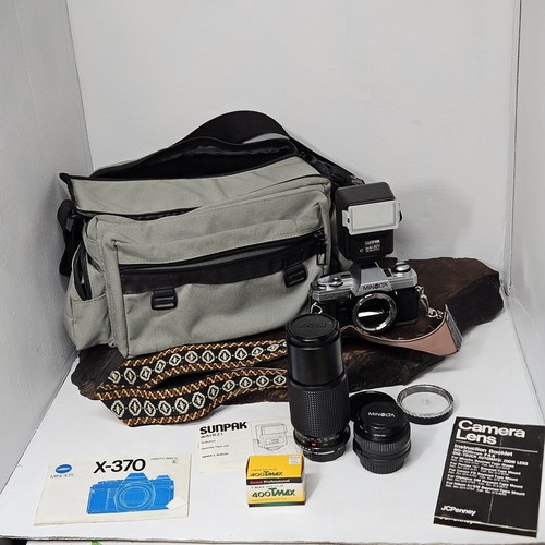 MINOLTA X-370 35MM FILM SPIEGELREFLEXKAMERA KIT MIT 50MM & 80-200MM OBJEKTIV KONVOLUT GETESTET