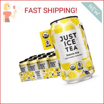 Just Ice Tea, Lemon Flavored Black Iced Tea, 12-Pack (12oz Cans), USDA Certified