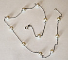 14K White Gold Pearl Necklace 16'' Classic Beauty Handmade RCI New York — photo 3