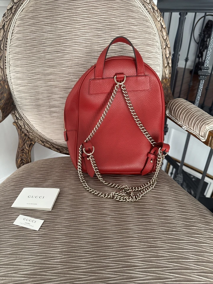 Mochila Gucci Soho de cuero rojo Foto 3 de 3