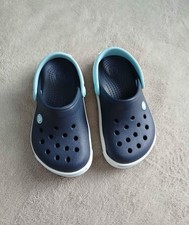 Crocs Crocband II Blue White Clog Junior Size 1 Worn A Few Times