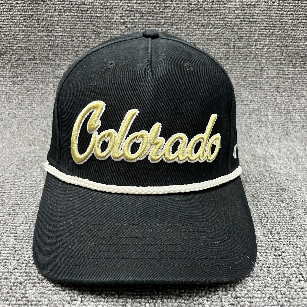Colorado Buffaloes '47 Brand Flip Script Hitch Rope Snapback Hat Black Gold NEW
