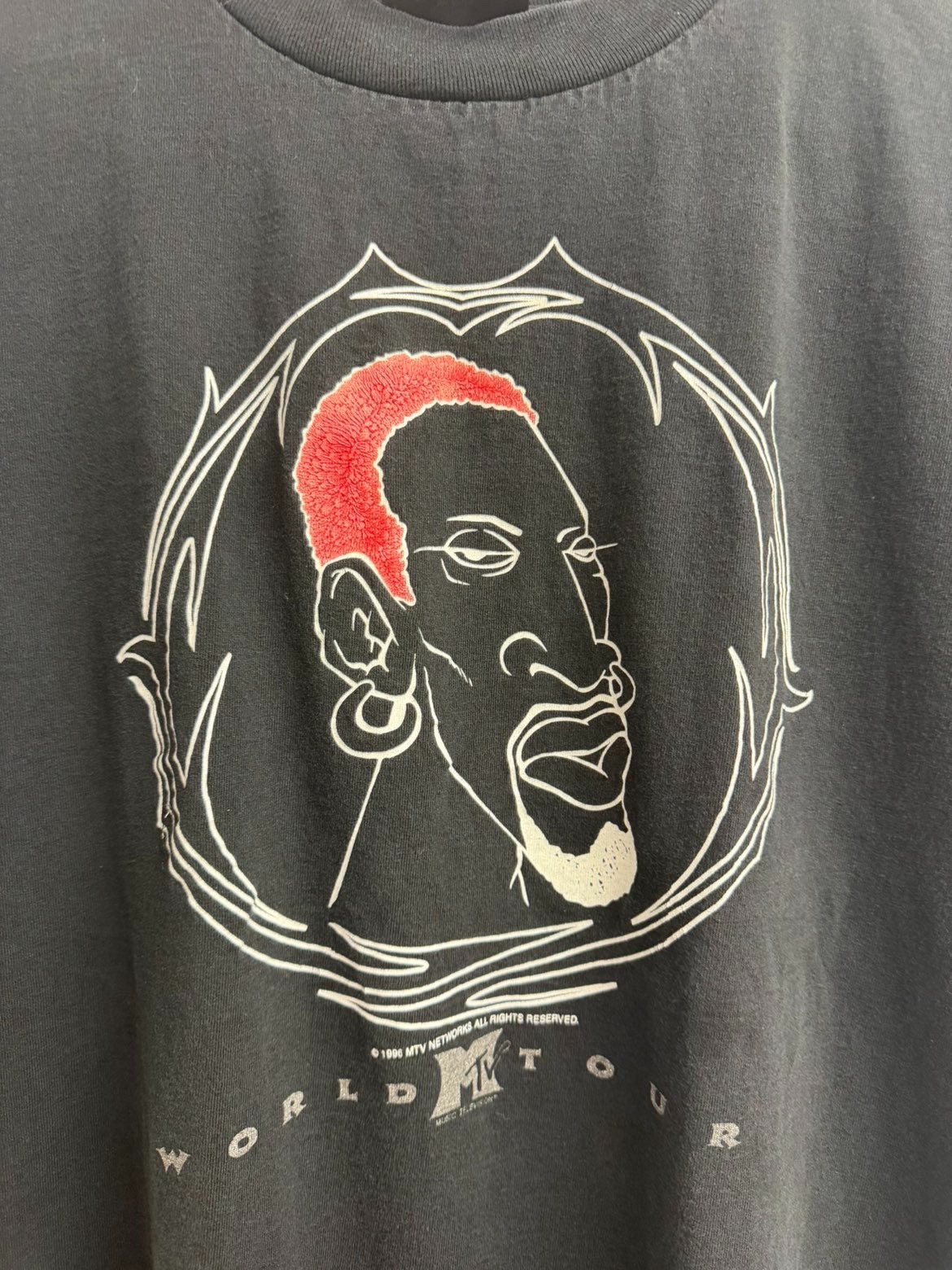 Vintage Dennis Rodman MTV World Tour 1996 Promo Tee L… - Gem