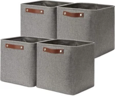 11"L 11"W 11"H cube storage box, linen wardrobe storage box, and storage basket