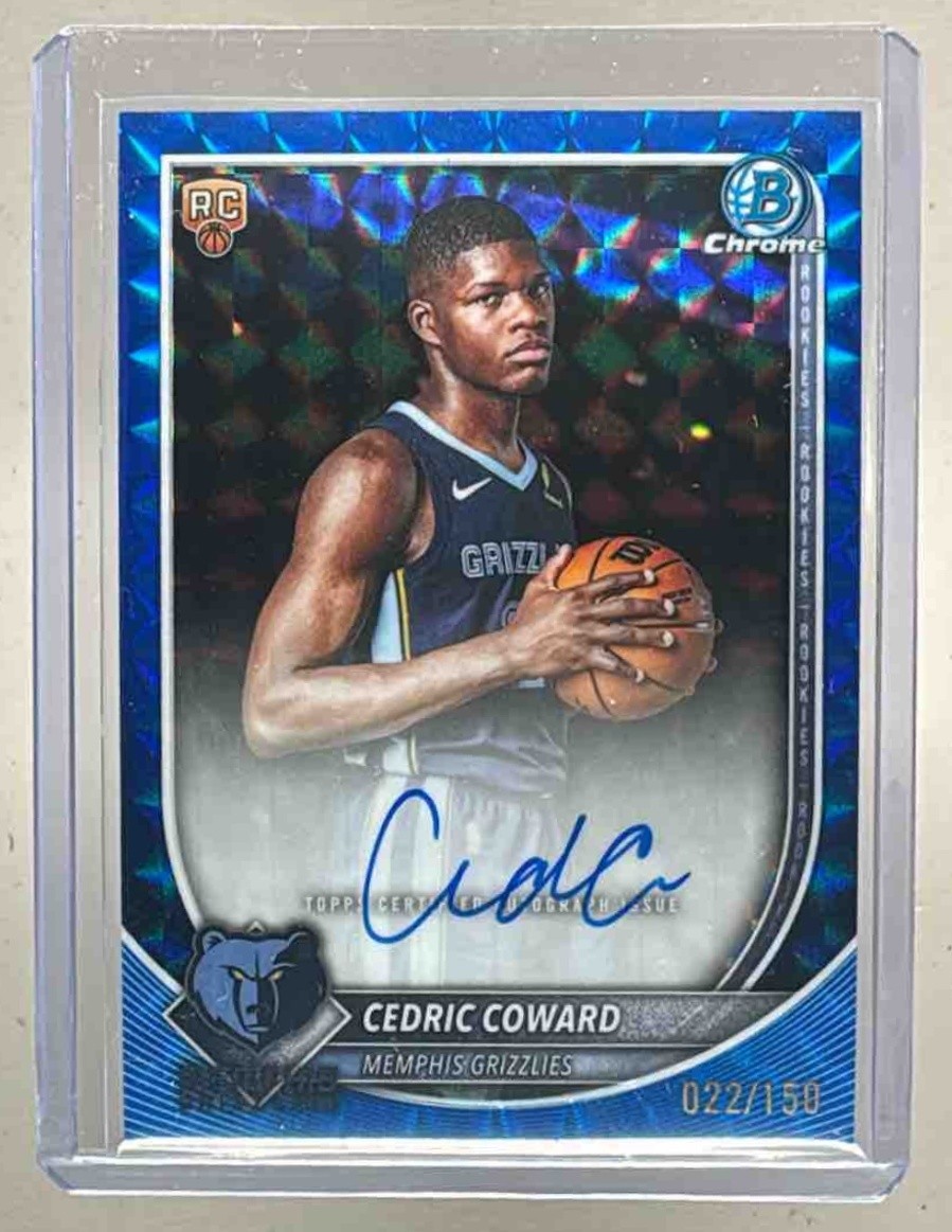 Cedric Coward 2025 Bowman Chrome #BCA-CC Blue Geometric Refractor Auto RC /150