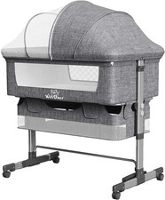 3-in-1 Baby Bassinet Bedside Sleeper Crib w/ Wheels