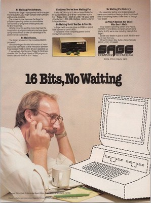 Sage Computer Technology 1982 Vintage Print Ad 16-Bit Microcomputer