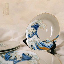 Hokusai - Set de 4 assiettes Vague de Kanagawa - Moriarty Art Project