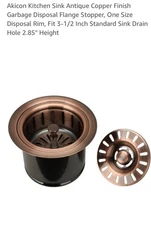 Kitchen Sink Antique Copper Finish Garbage Disposal Flange Stopper,One Size#1145