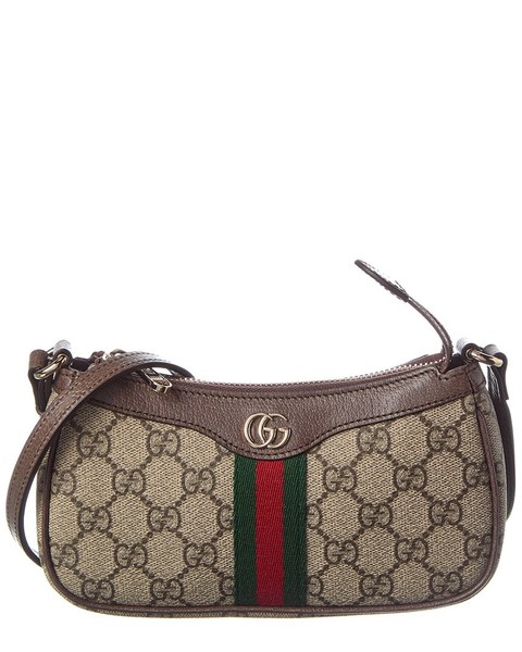 Gucci Ophidia Mini Gg Supreme Canvas & Leather Shoulder Bag Women's Brown