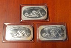 Lot of Three -- 1 Ounce Silver Art Bar - Women's Liberation (1973)  .999 Fine