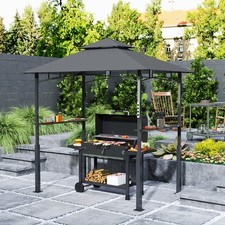 Outsunny Grillpavillon mit LED 243 x 148 x 248 cm wasserdicht flammhemmend
