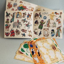 Vtg Mixed Sticker Lot- Hallmark American Greetings 1980s Christmas Fall Holiday