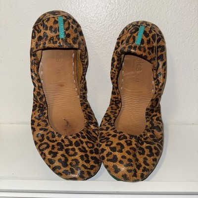 Tieks Leopard Foldable Ballet Flats US Size 11 Women Leather used