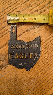 Vintage Ashland College Eagles Ohio License Plate Topper Cast Aluminum Sign