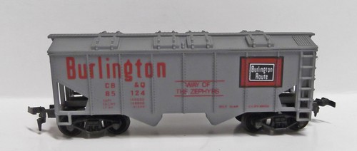 Tolva cubierta vintage Life Like Burlington Route escala HO CB y Q #85124 gris | Zustand: Used