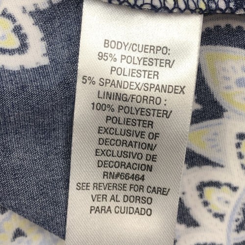 Sandra Darren Women Sz S Navy Blue Yellow Geo Print Dress - Picture 8 of 10