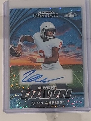2025 LEAF NATION FOOTBALL BLUE ATOMIC AUTO RC #2/3 ZEON CHRISS