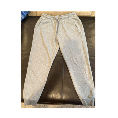 PUMA Men's Gray Fleece Jogger Pants M Drawstring Elastic Waist Pockets